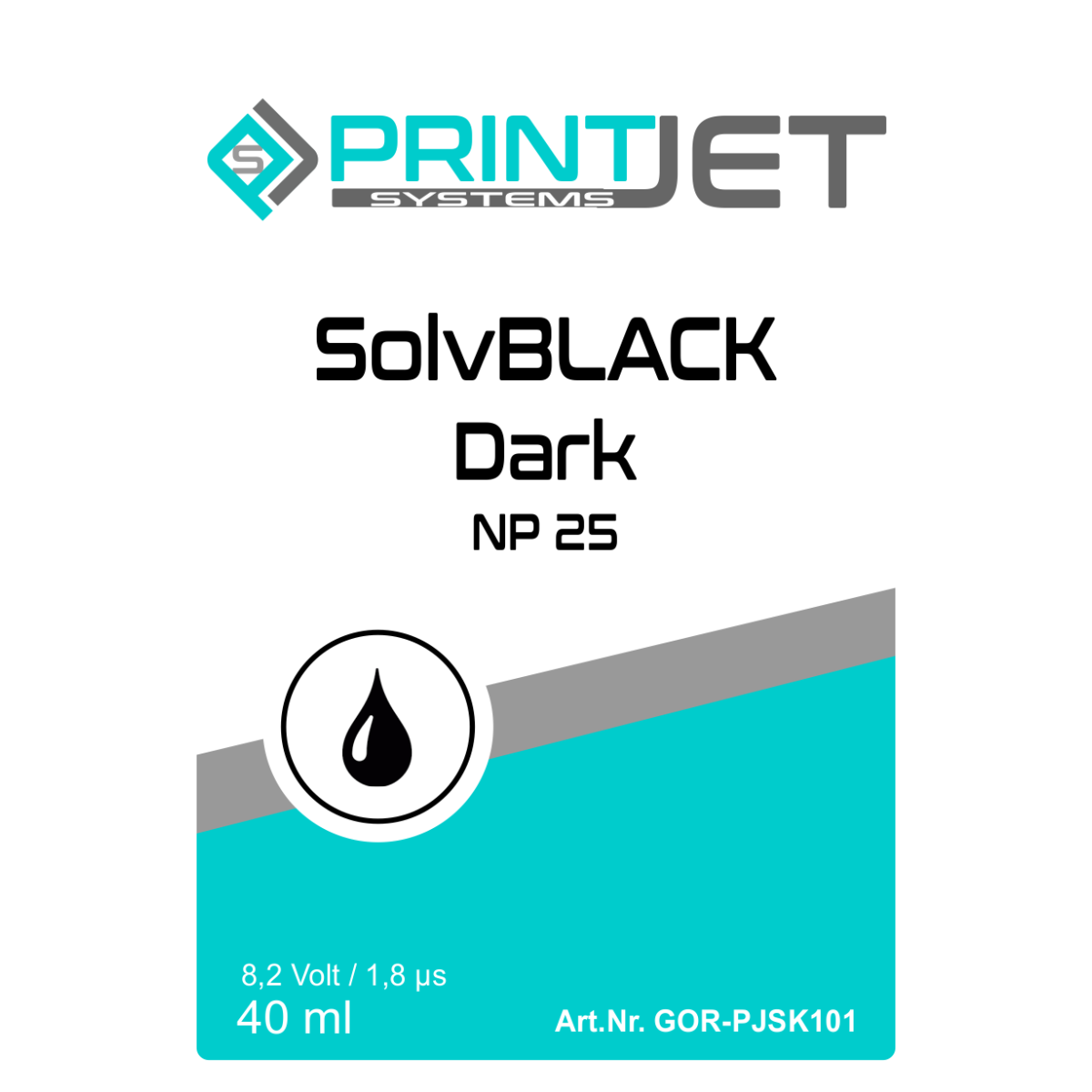 SolvBlack Dark - NP25 Solventtinte für Poröse Materialien