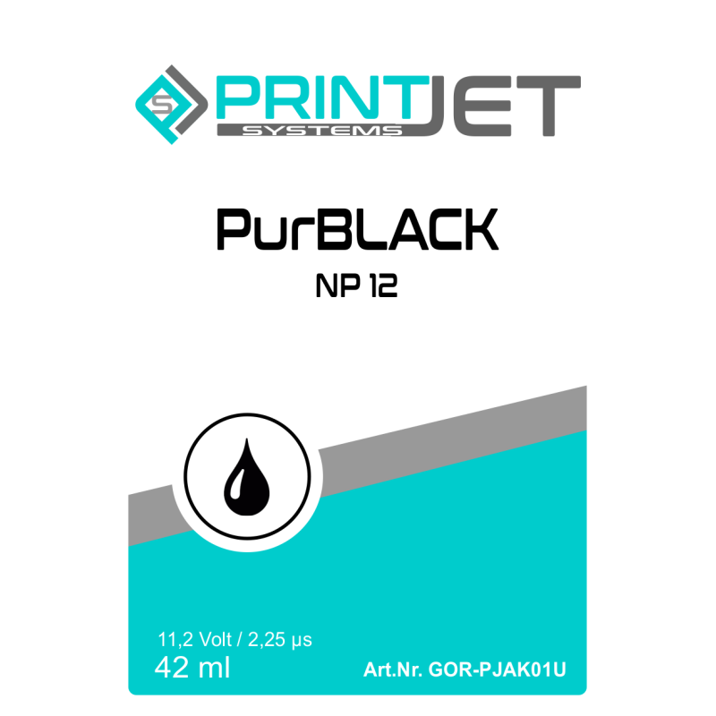 PurBlack - SP 12 Wasserbasis Tinte für Saugende...