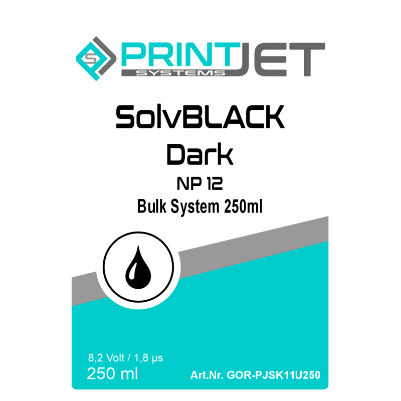 SolvBlack Dark - NP12 Solventtinte für Poröse...